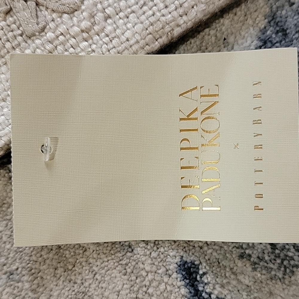 Deepika Padukone Pottery Barn Chambray 18x18" Accent Pillow Cover Cream And Tan - Picture 4 of 12